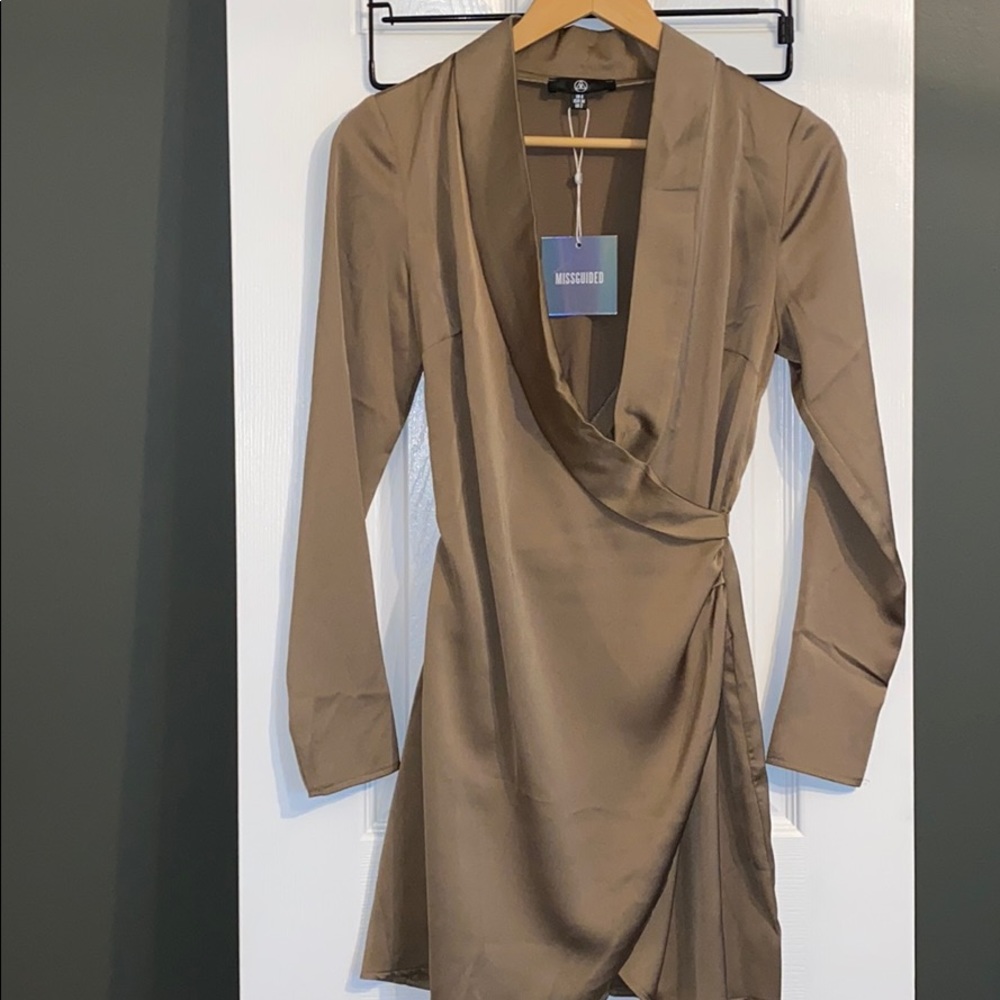 Satin wrap dress- never worn